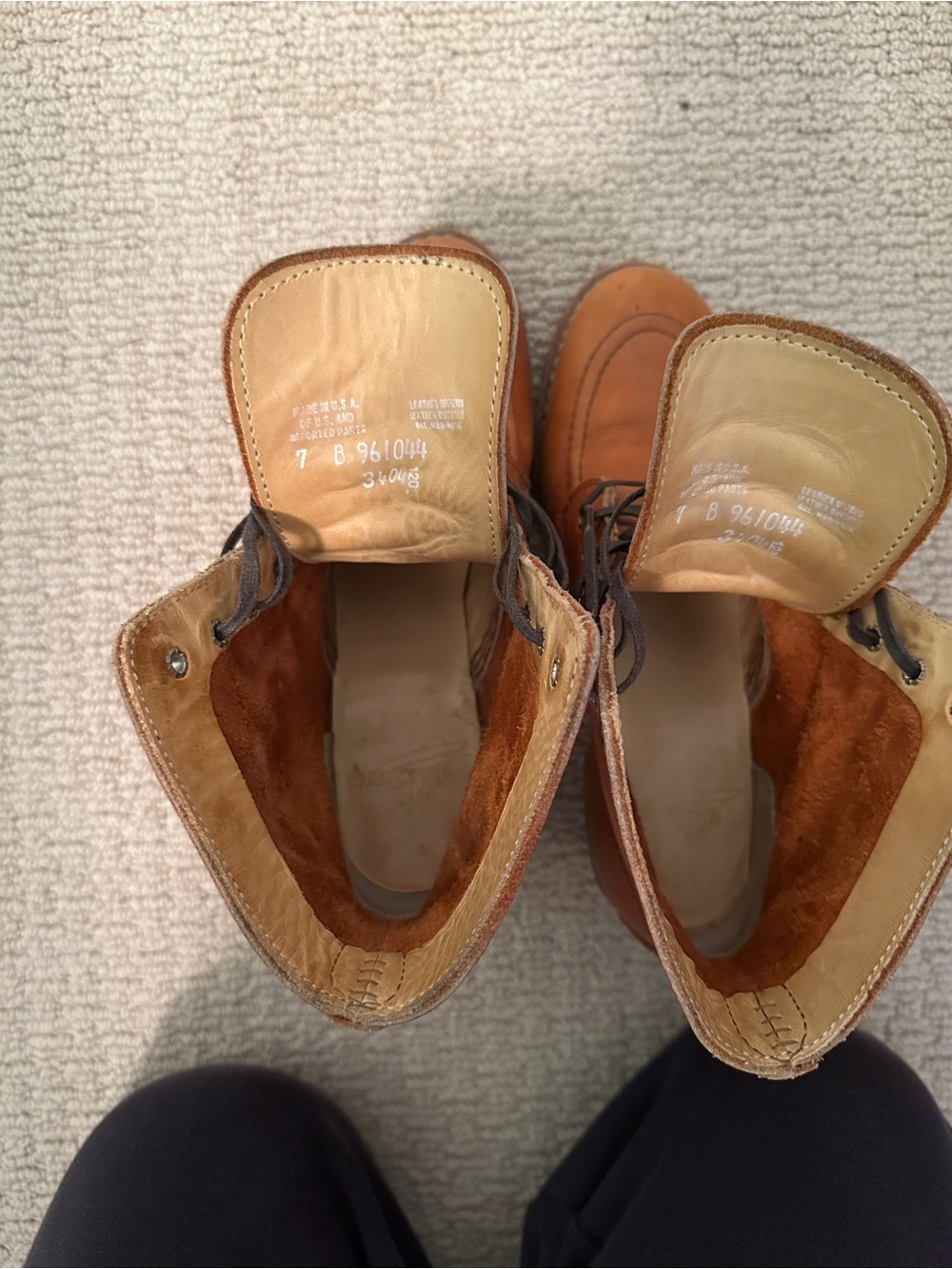Red Wing Shoes Tan Leather Moc-Toe Heeled Boots - Picture 10 of 11